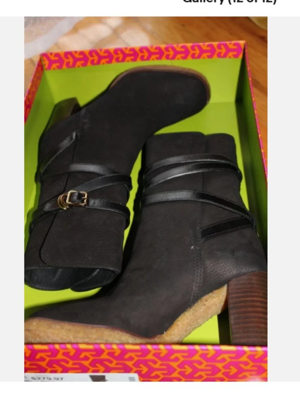 TORY BURCH Black Nubuck Boots 